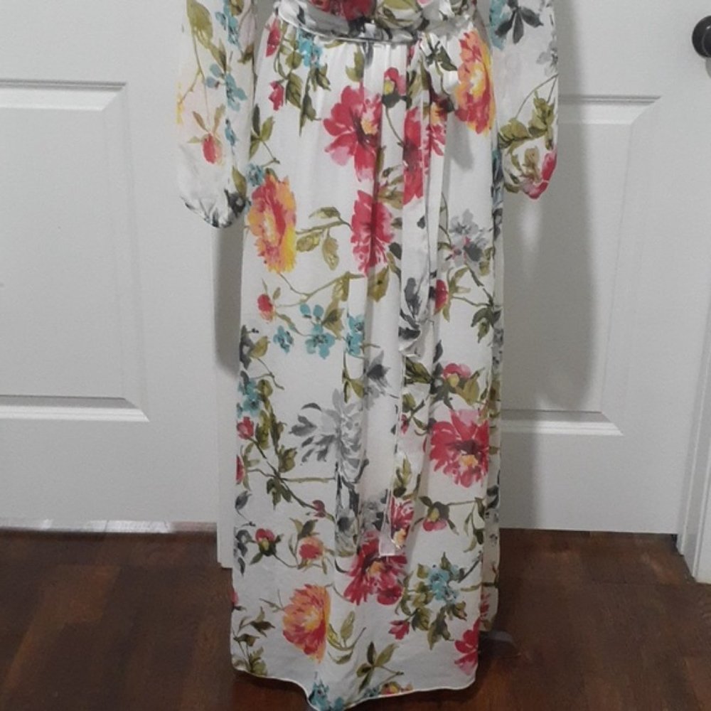 Expresso Floral Dress Sheer With Lining Maxi Flowers - Picture 5 of 10